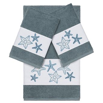 Linum Home Textiles 3 pc Lydia Embellished Bath Towel Set