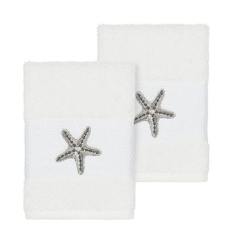 Linum Home Textiles Lydia Embellished Washcloth Set