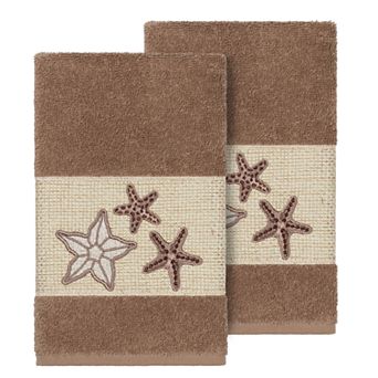 Linum Home Textiles Lydia Embellished Hand Towel Set