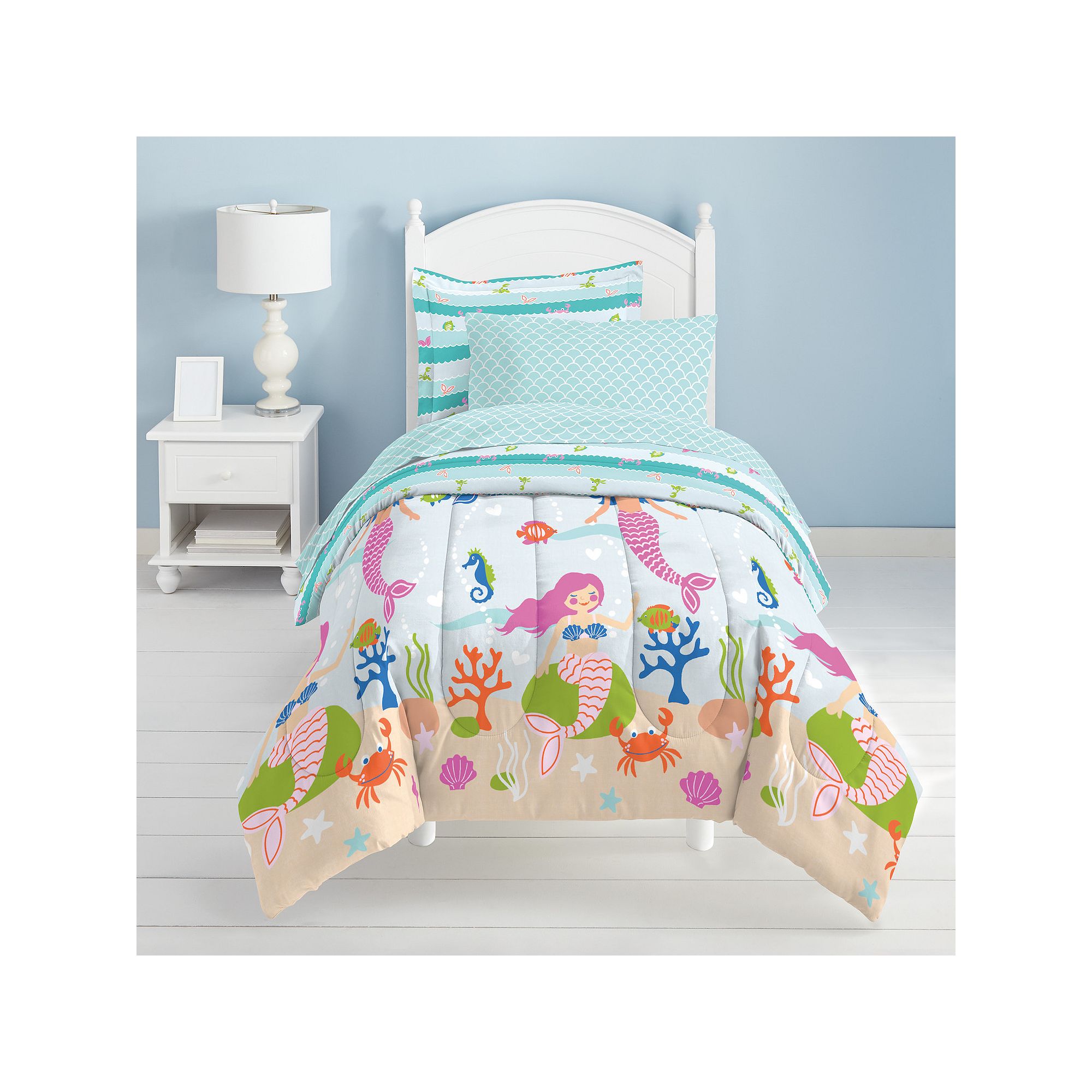 Dream Factory Mermaid Dreams Bed Set, Light Blue