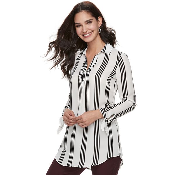 Women's ELLE™ Tie-Hem Splitneck Tunic