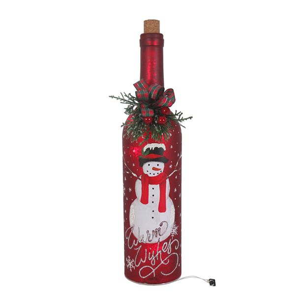 St. Nicholas Square® Red Light-Up Wine Bottle Christmas Table Decor