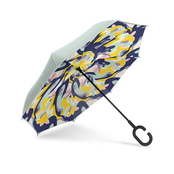 ShedRain UnbelievaBrella Reverse Umbrella with Patterned Lining - Dew Orion