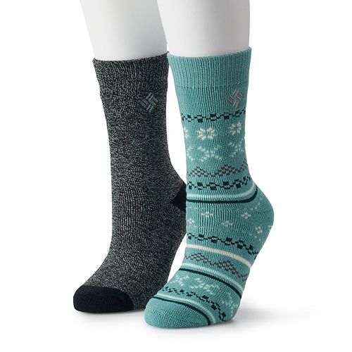 Women's Columbia 2Pk. Fairisle Thermal Crew Socks