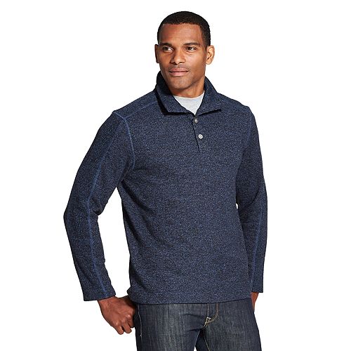 Men's Van Heusen Classic-Fit Flex Button Mockneck Fleece Sweater