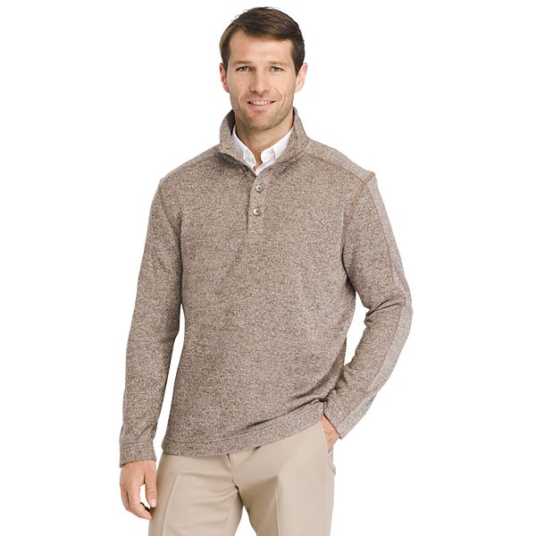Men's Van Heusen Classic-Fit Flex Button Mockneck Fleece Sweater