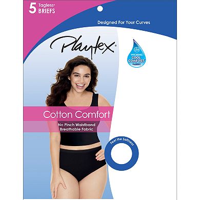 Women's Playtex 5-pack Cotton-Blend Comfort Brief Panties PLCCBF