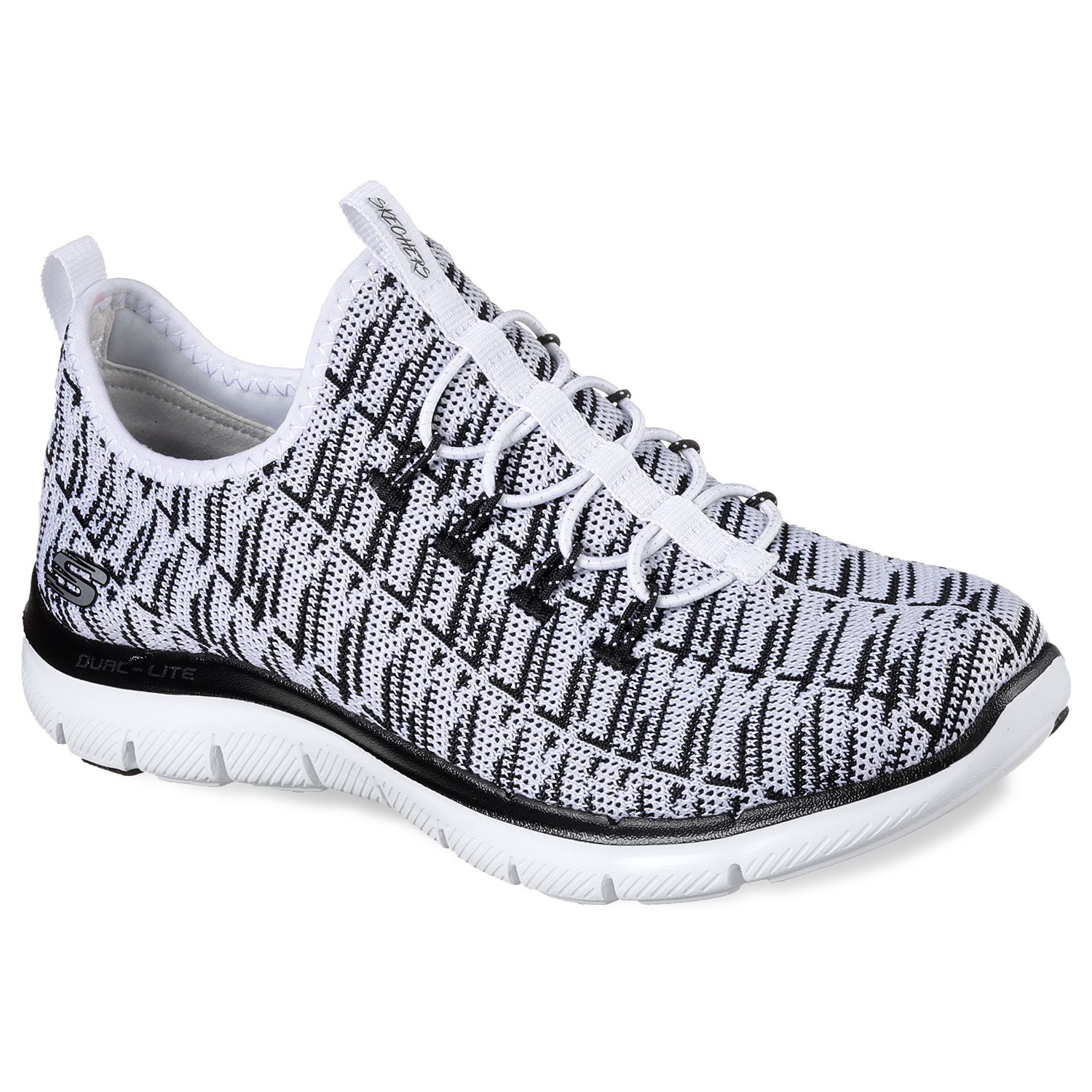 skechers white and gold flex appeal