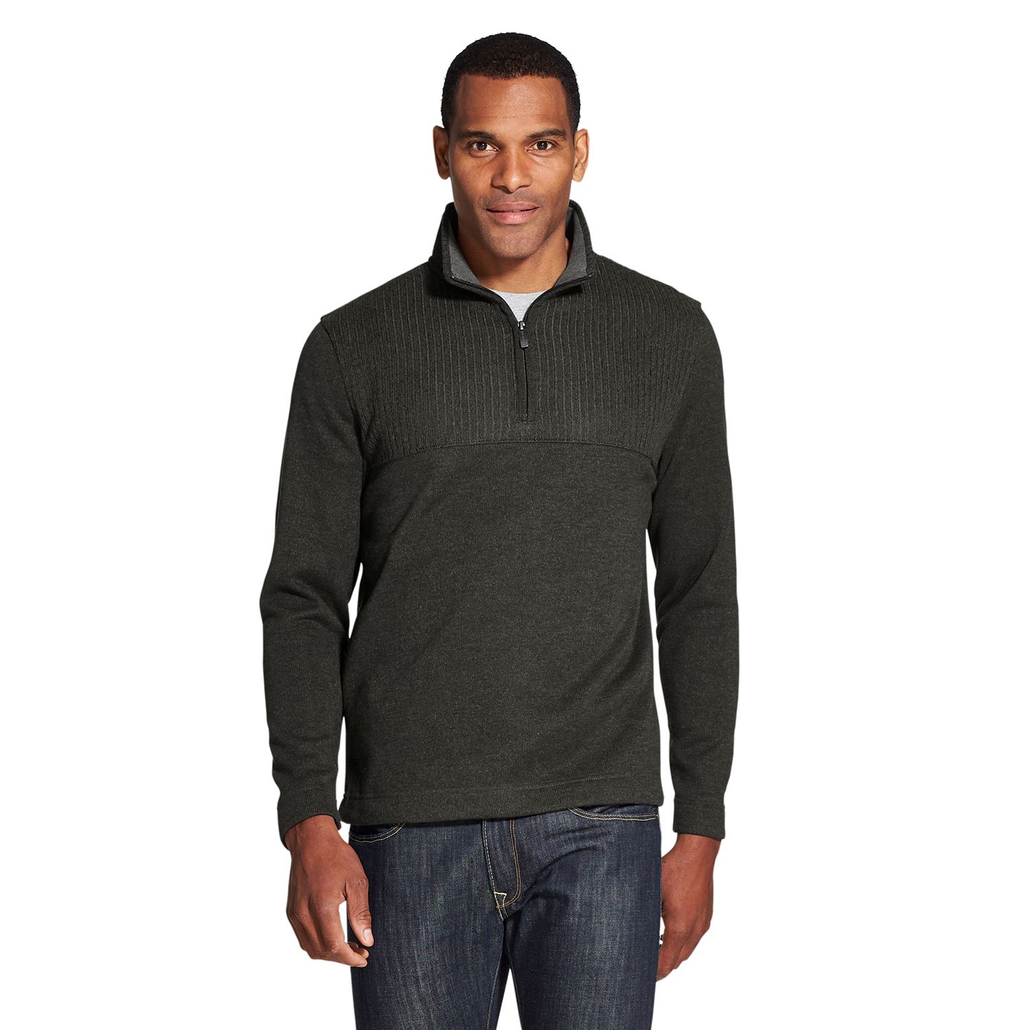 Men's Van Heusen Flex Colorblock Quarter-Zip Fleece Pullover