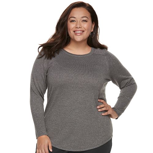 Plus Size Apt. 9® Metallic Crewneck Sweater