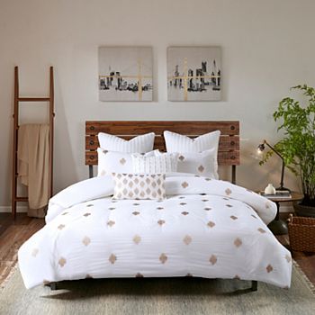 Ink Ivy Stella Dot 3 Piece Cotton Percale Duvet Cover Set