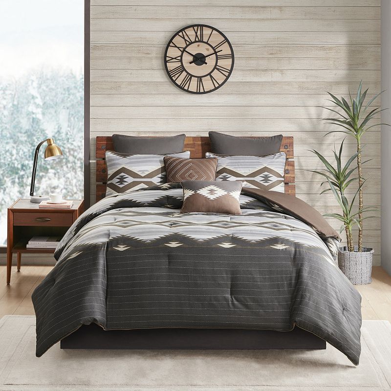 Woolrich Bitter Creek Oversized Comforter Set, Grey, King