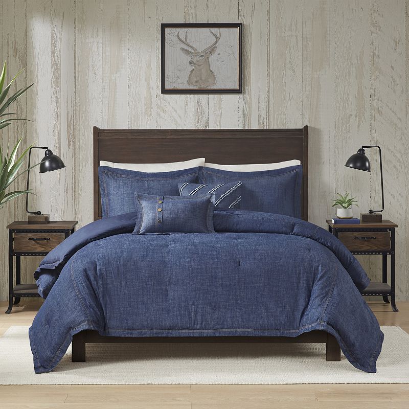 Woolrich Perry Oversized Denim Comforter Set, Blue, Full