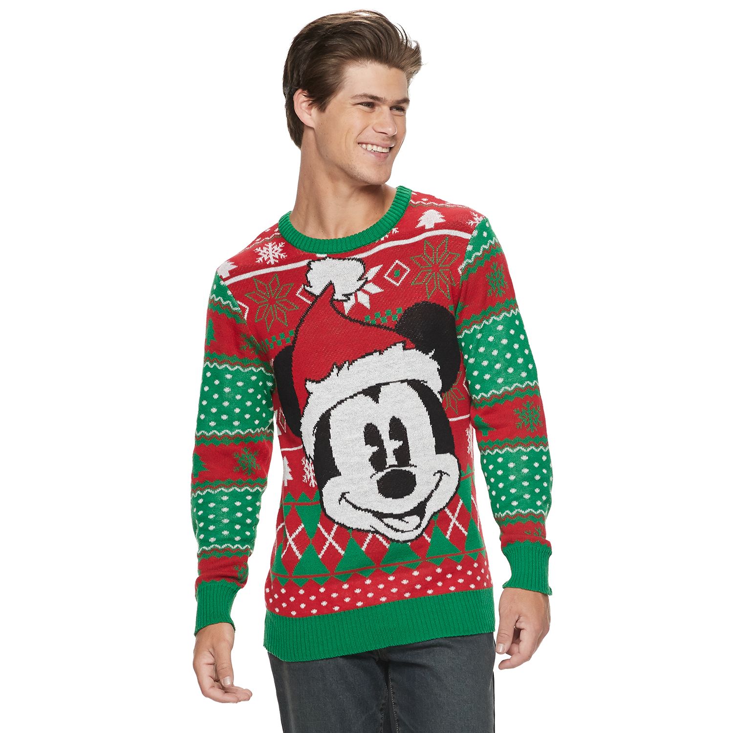 mickey mouse christmas jumper mens