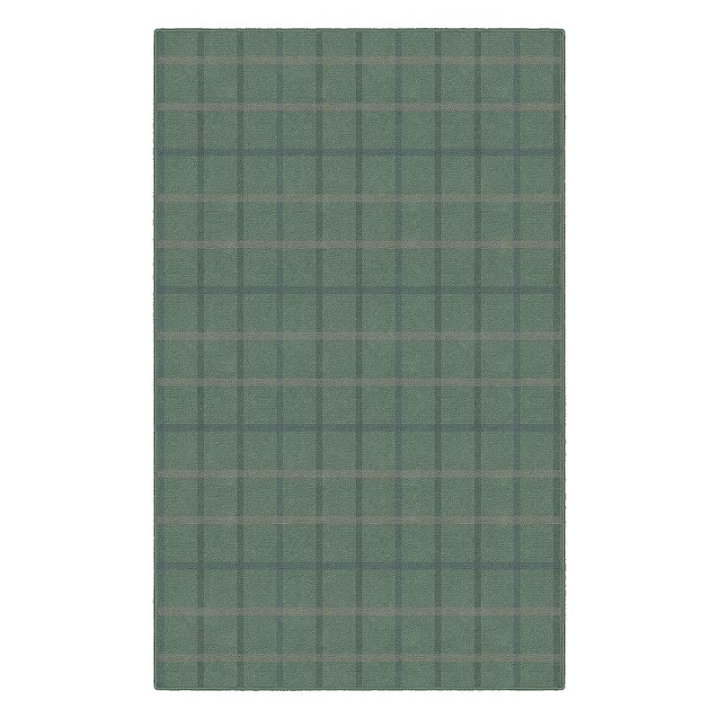 Brumlow Mills Muted Plaid Printed Rug, Med Green, 3X5 Ft