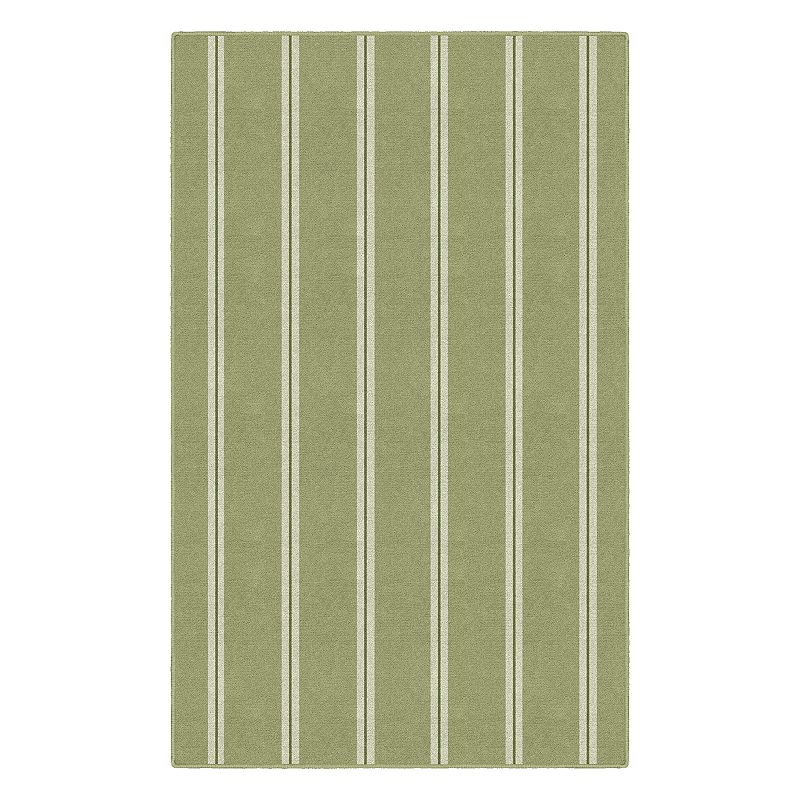 Brumlow Mills Vertical Stripes Printed Rug, Med Green, 2.5X4 Ft