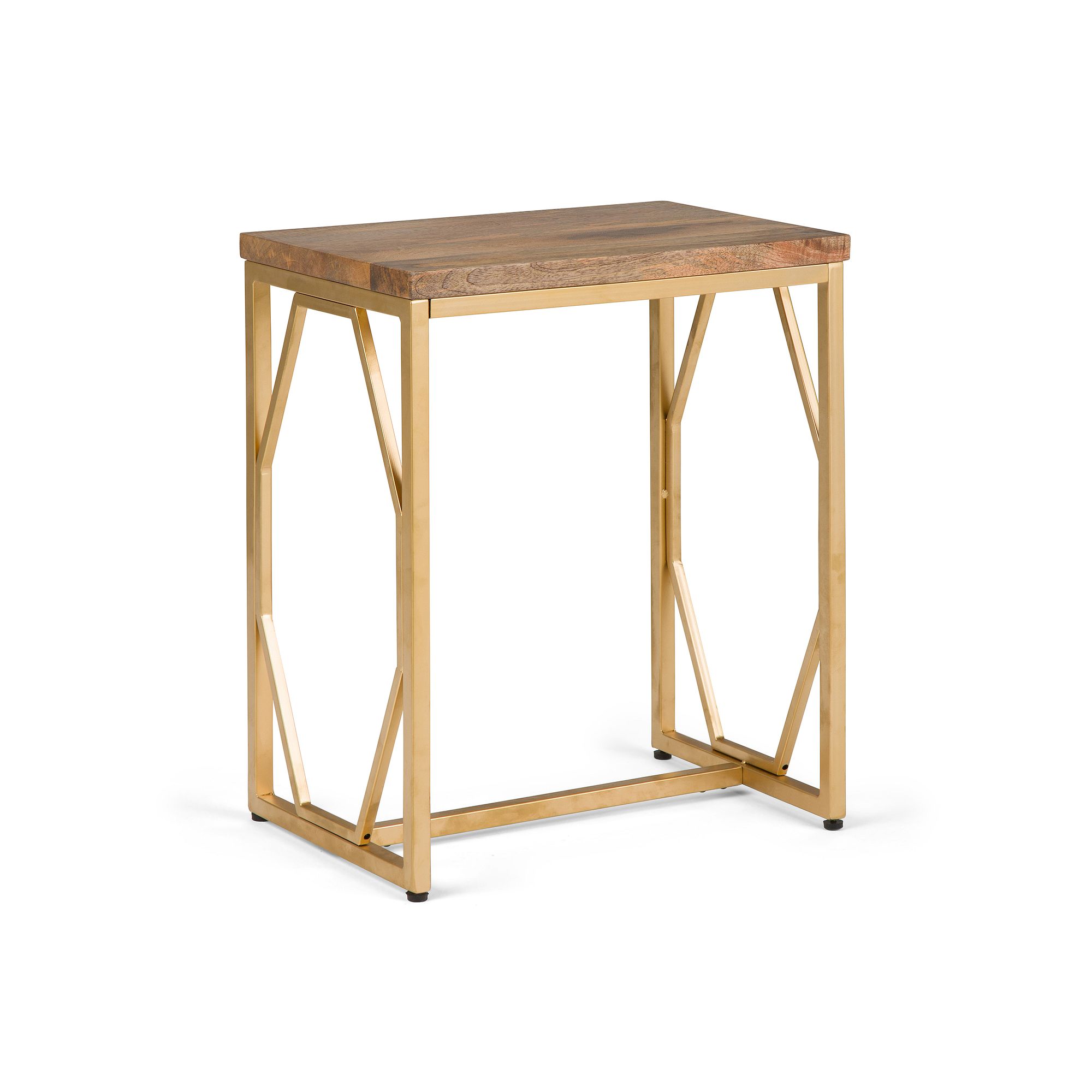 Simpli Home Selma Accent End Table, Gold