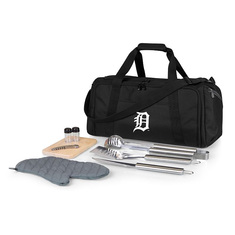 Picnic Time Detroit Tigers Barbecue Kit Cooler, Black