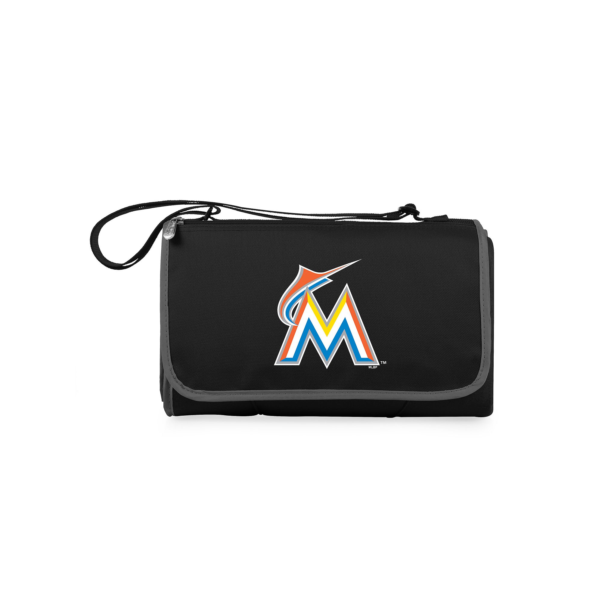 Picnic Time Miami Marlins Blanket Tote, Black