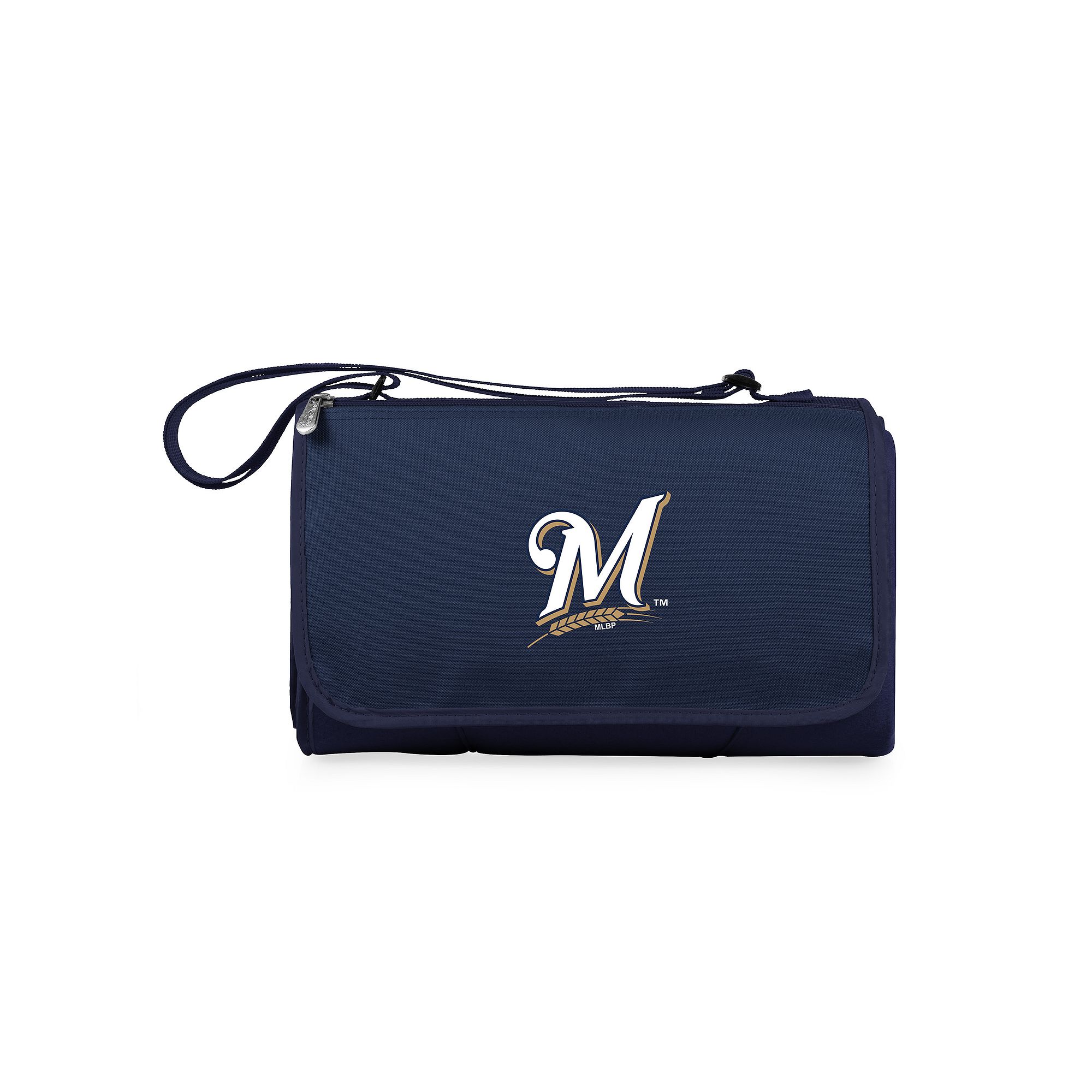 Picnic Time Milwaukee Brewers Blanket Tote, Blue