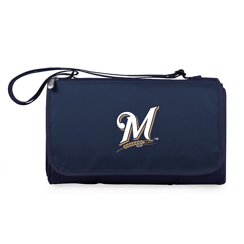 Picnic Time Milwaukee Brewers Blanket Tote, Blue