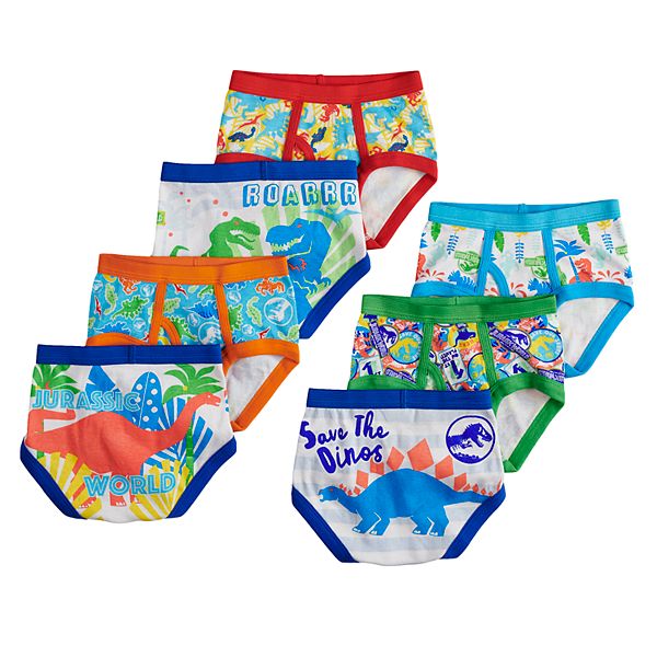 Dinosaur-Print Briefs Underwear 7-Pack For Toddler Boys