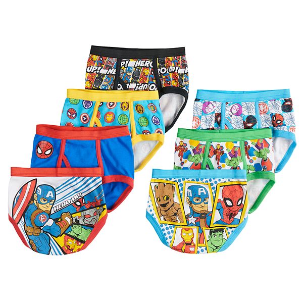 Marvel Boys' Toddler Spiderman and Superhero Friends 100% Combed Cotton  Underwear Multipacks with Iron Man, Hulk & More