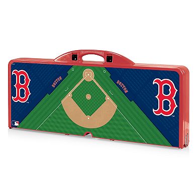 Picnic Time Boston Red Sox Field Design Portable Picnic Table with Bench Seats