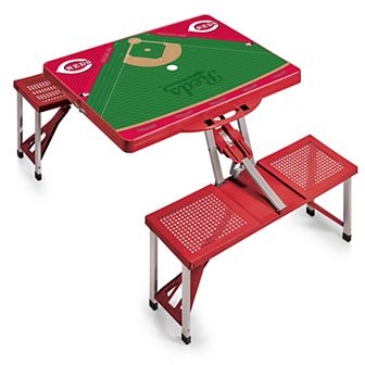 Picnic Time Cincinnati Reds Portable Picnic Table with Field Design