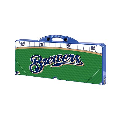 Picnic Time Milwaukee Brewers Portable Picnic Table with Field Design