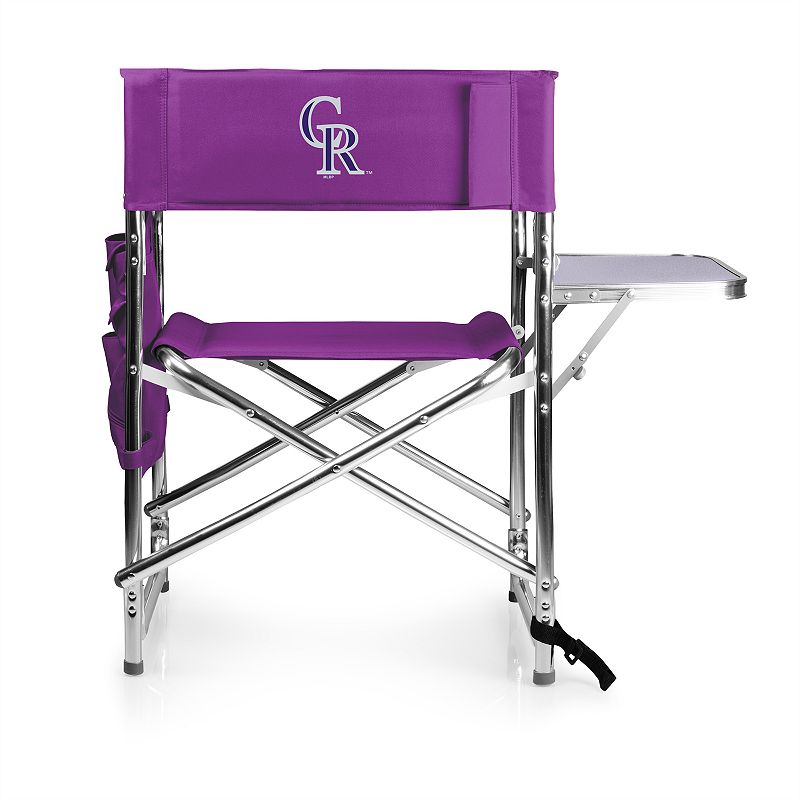 Picnic Time Colorado Rockies Sports Side Table Chair, Purple