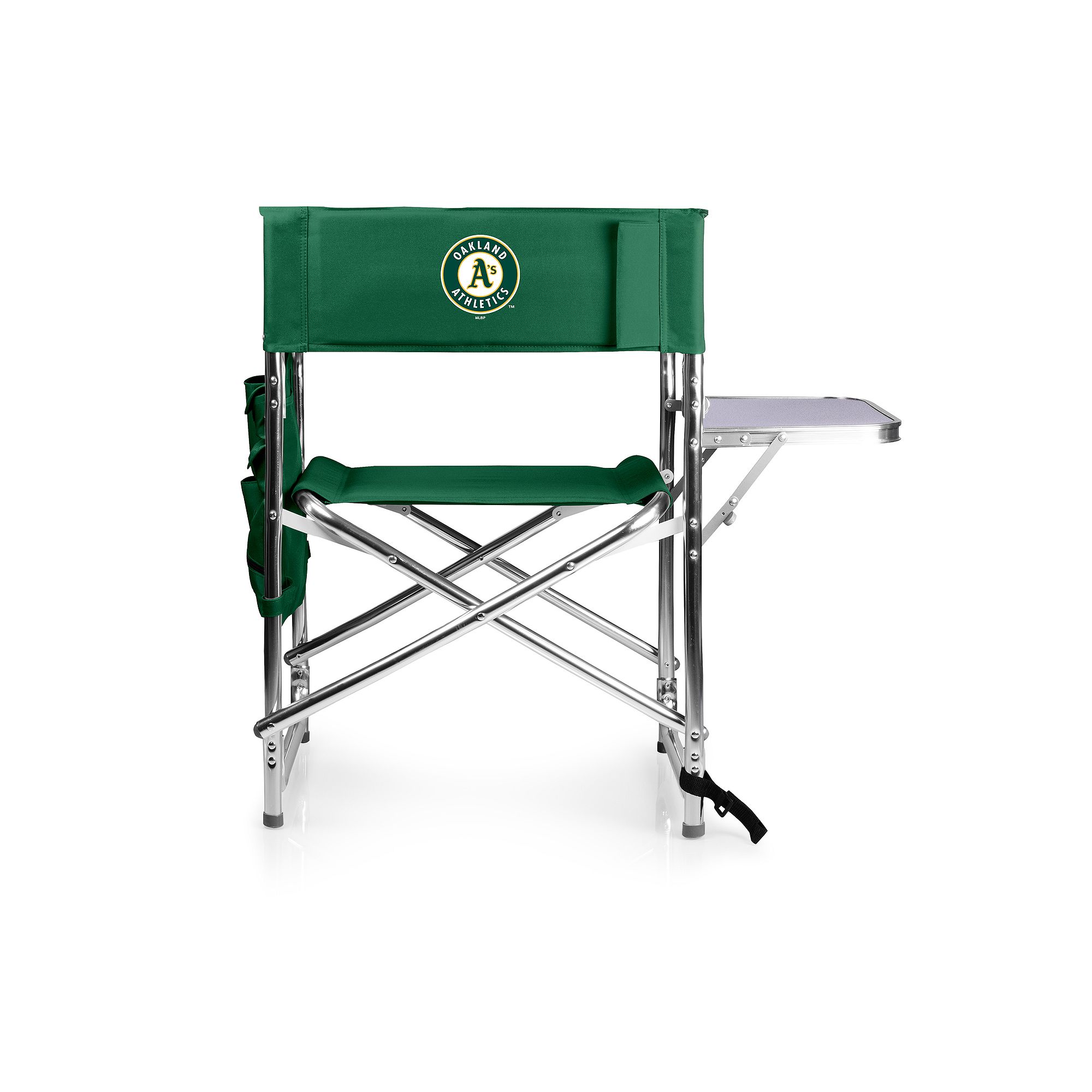 Picnic Time Oakland Athletics Sports Side Table Chair, Green