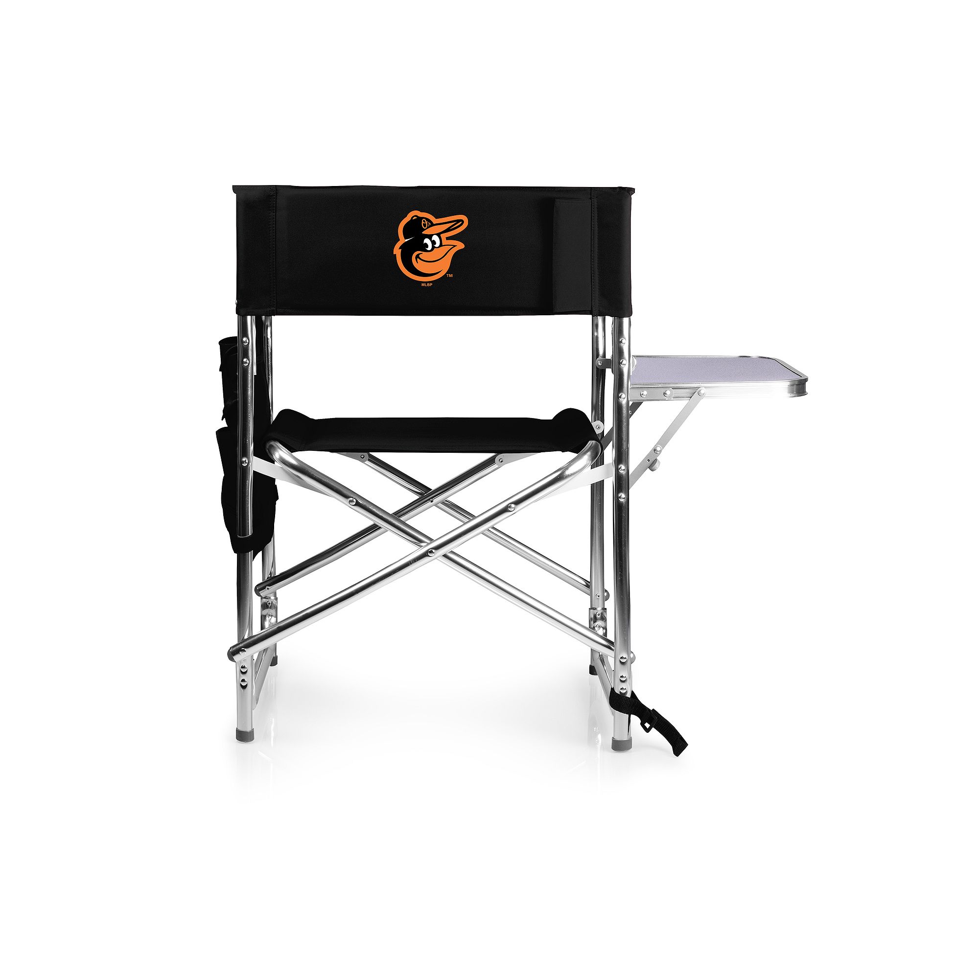 Picnic Time Baltimore Orioles Sports Side Table Chair, Black