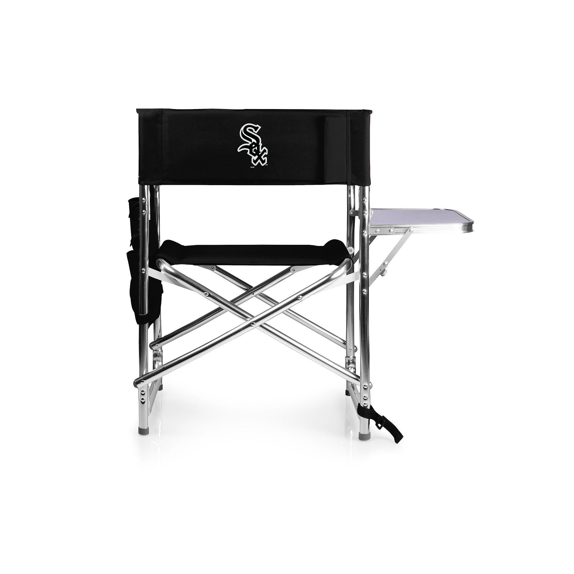 Picnic Time Chicago White Sox Sports Side Table Chair, Black