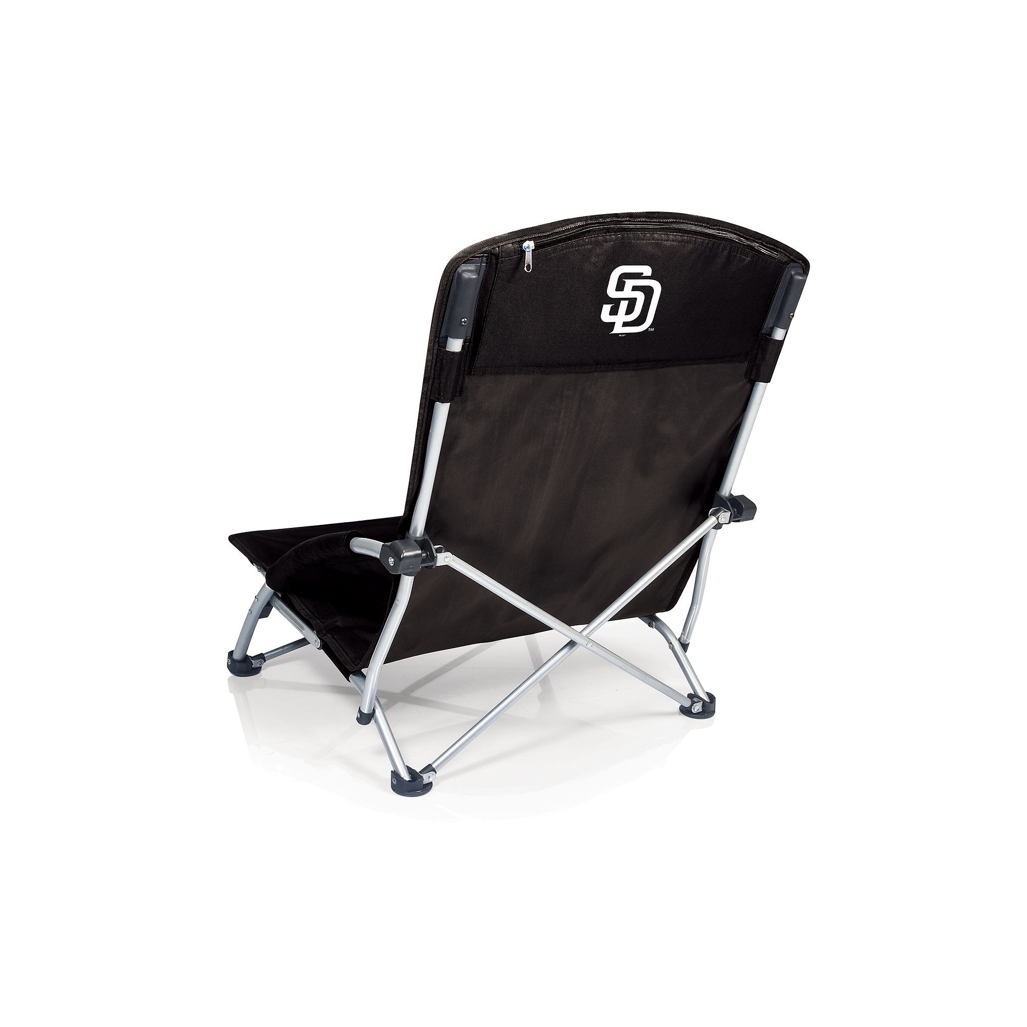 Picnic Time San Diego Padres Tranquility Portable Beach Chair, Black