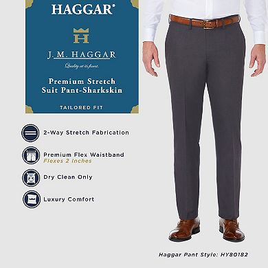 Men's Haggar® Travel Performance Tailored-Fit Stretch Flat-Front Suit Pants