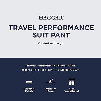 Men's Haggar® Travel Performance Tailored-Fit Stretch Flat-Front Suit Pants