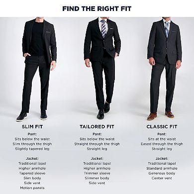 Men's Haggar® Travel Performance Tailored-Fit Stretch Flat-Front Suit Pants