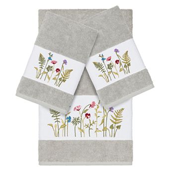 Linum Home Textiles 3 pc Serenity Embellished Bath Towel Set