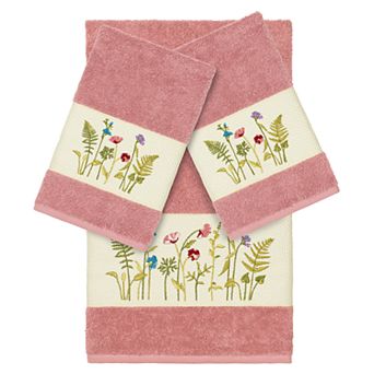 Linum Home Textiles 3 pc Serenity Embellished Bath Towel Set