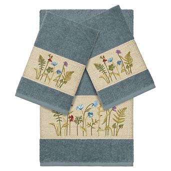 Linum Home Textiles 3 pc Serenity Embellished Bath Towel Set