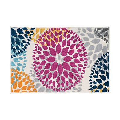 World Rug Gallery Newport Modern Floral Circles Area Rug