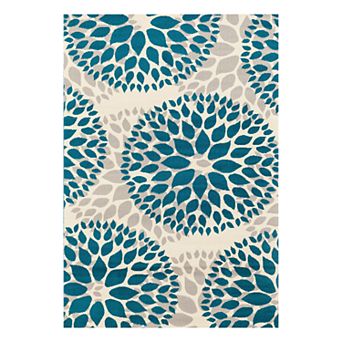 World Rug Gallery Newport Modern Floral Circles Area Rug