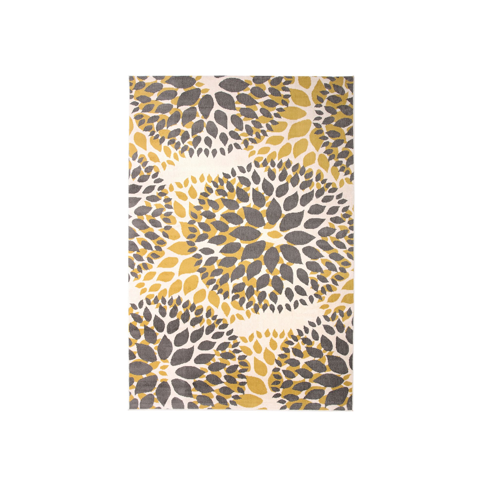 World Rug Gallery Newport Modern Floral Circles Area Rug, Yellow
