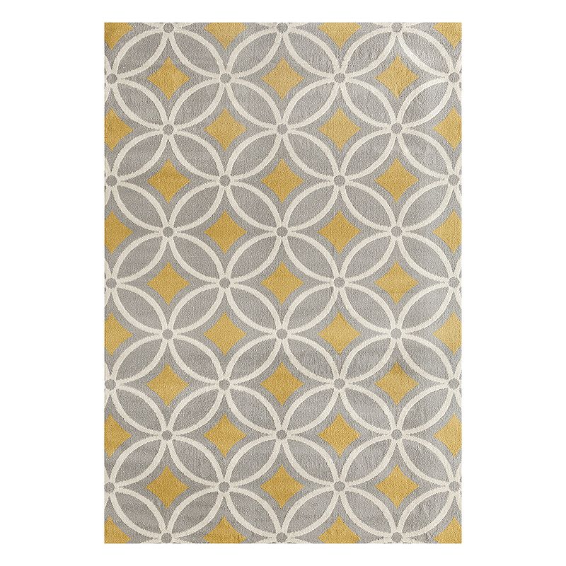 World Rug Gallery Newport Contemporary Trellis Chain Area Rug, Grey, 7.5X9.5 Ft