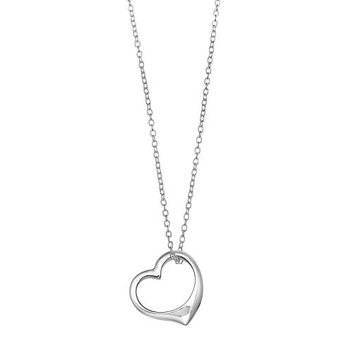 PRIMROSE Sterling Silver Sideways Heart Pendant