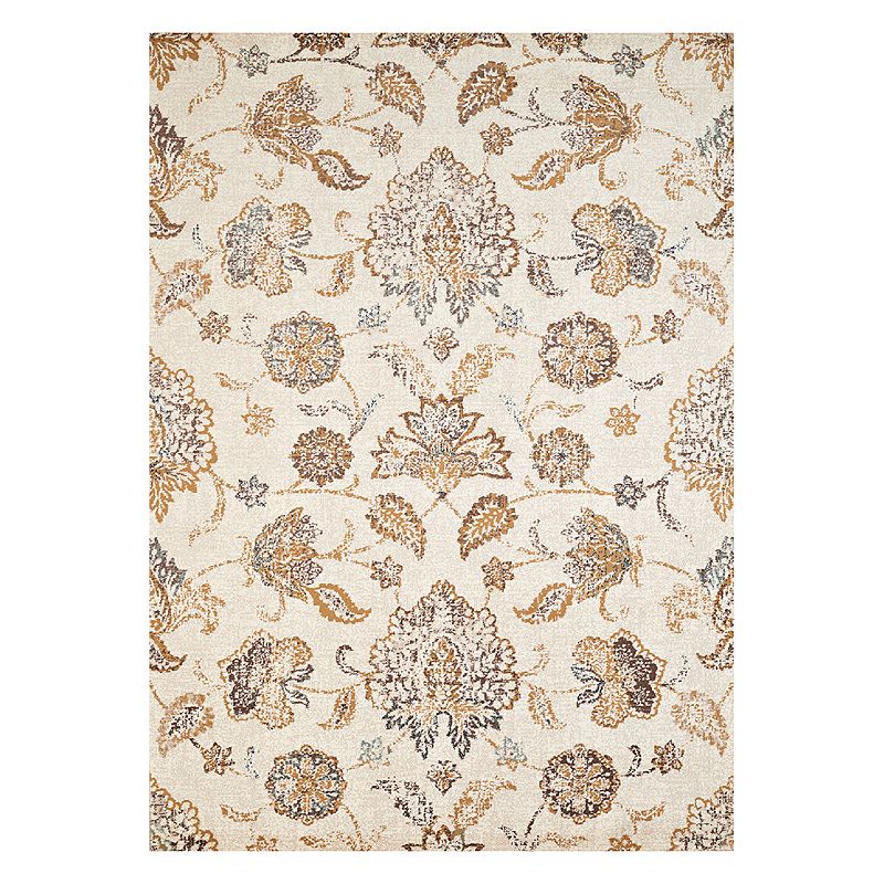 United Weavers Bridges Via Vicosa Floral Rug, Beige, 10X13 Ft