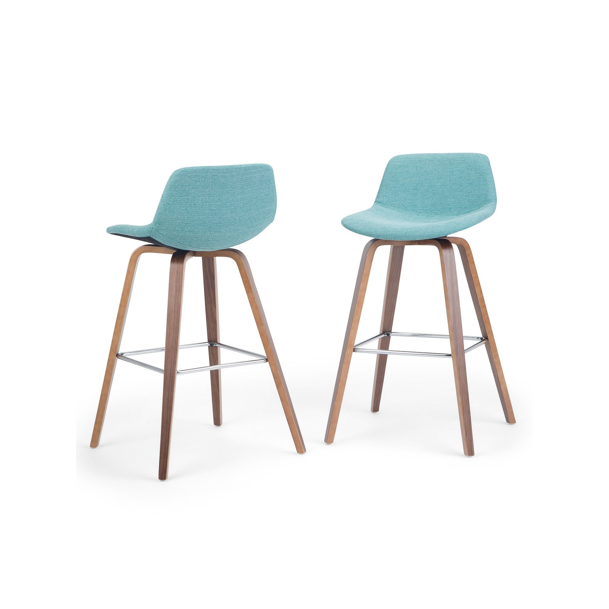 Simpli Home Randolph Bentwood Counter Height Stool (Set of 2), Blue Blue
