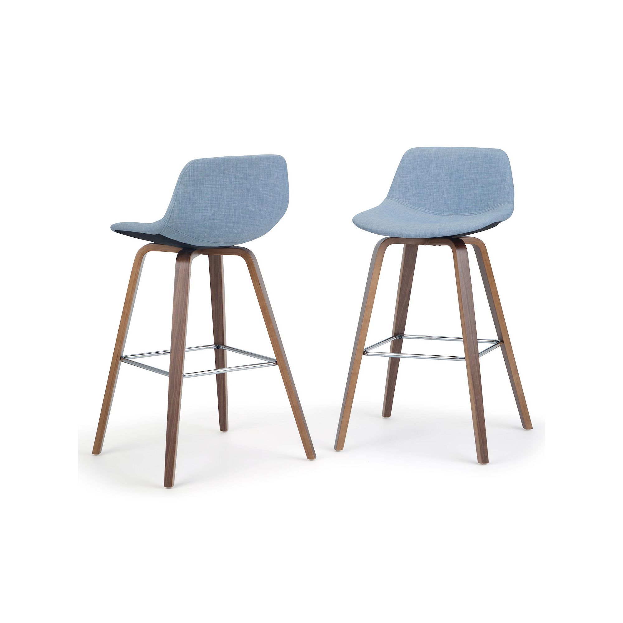 Simpli Home Randolph Bentwood Counter Height Stool (Set of 2), Blue Gray