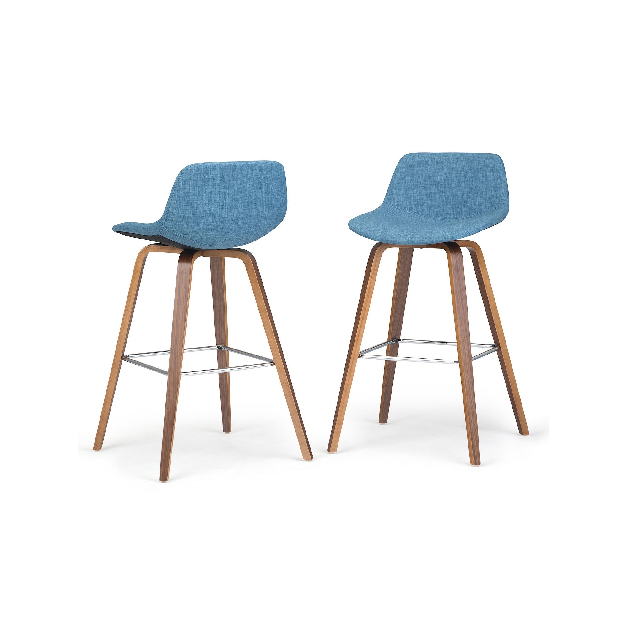Simpli Home Randolph Bentwood Counter Height Stool (Set of 2), Medium Blue